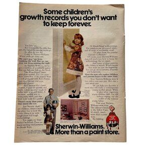 1971 Sherwin Willams Full Page Vintage Print Ad Girl Writing on Wall u